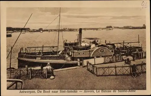Ak Antwerpen Flandern, Boot nach St. Anneke