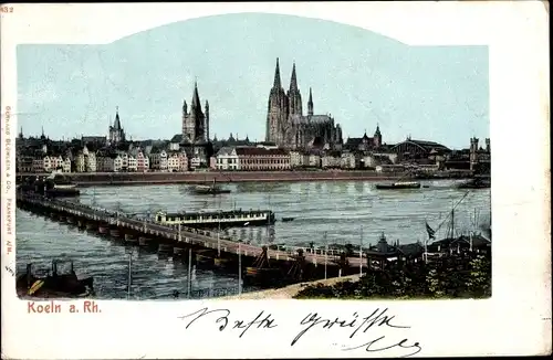 Ak Köln am Rhein, Dom, Brücke, Schiffe