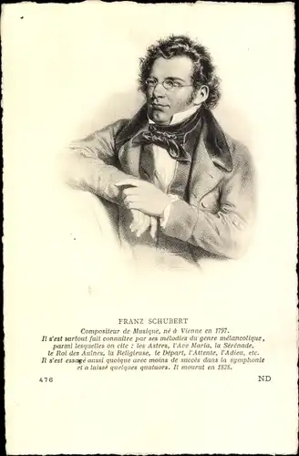 Ak Österr. Komponist Franz Schubert, Portrait