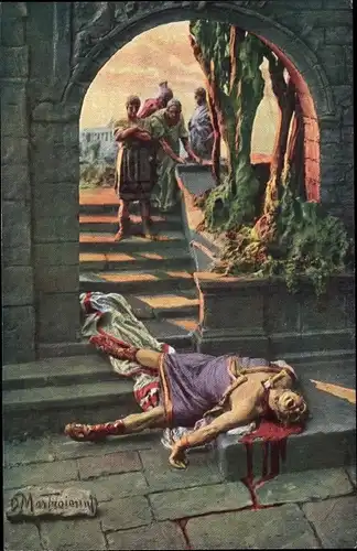 Künstler Ak Mastroianni, Domenico, Szene aus Quo Vadis, Neros Tod