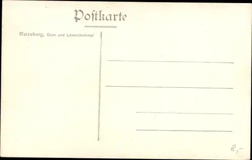 Ak Ratzeburg in Schleswig Holstein, Dom, Löwendenkmal