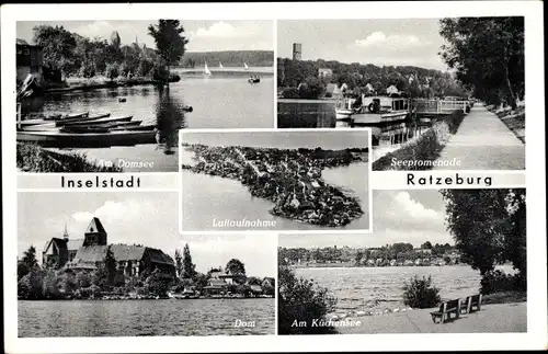 Ak Ratzeburg im Herzogtum Lauenburg, Dom, Seepromenade, Küchensee