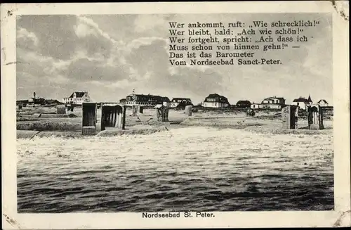 Ak Sankt Peter Ording in Nordfriesland, Strand, Strandkörbe