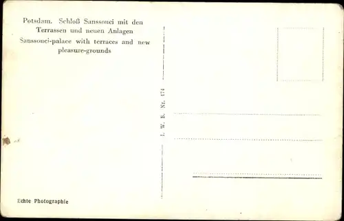 Ak Potsdam, Schloss Sanssouci, Terrassen, neue Anlagen