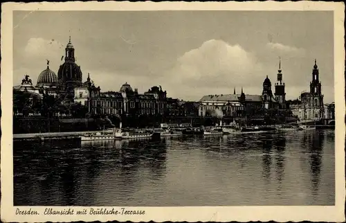 Ak Dresden Altstadt, Elbe, Brühlsche Terrasse