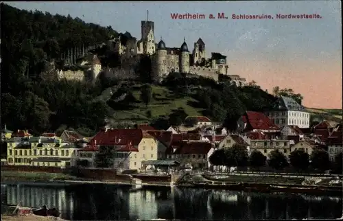 Ak Wertheim am Main, Schlossruine, Nordwestseite