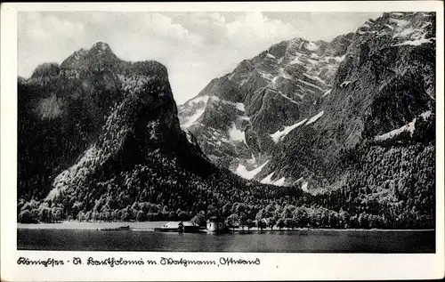 Ak Sankt Bartholomä Schönau am Königssee, Watzmann, See