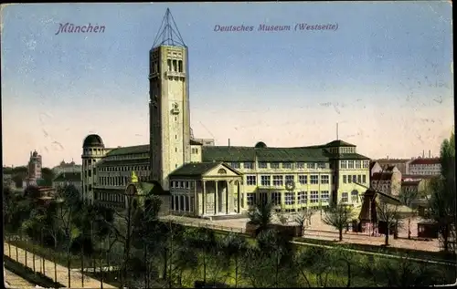 Ak München, Deutsches Museum, Westseite