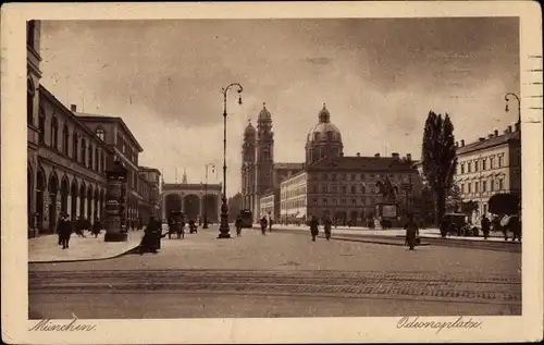 Ak München Bayern, Odeonsplatz, Feldherrnhalle