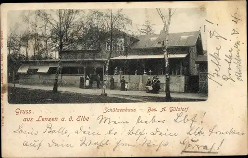 Ak Lenzen an der Elbe Prignitz, Schützenhaus