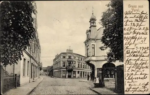 Ak Varel in Oldenburg Jadebusen, Straße, Geschäfte