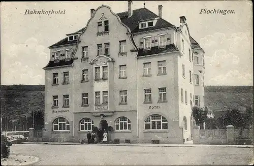 Ak Plochingen am Neckar, Bahnhof-Hotel