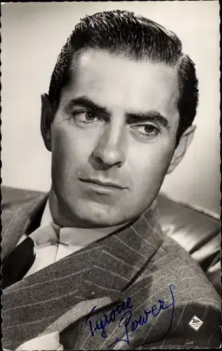 Ak Schauspieler Tyrone Power, Portrait, Autogramm