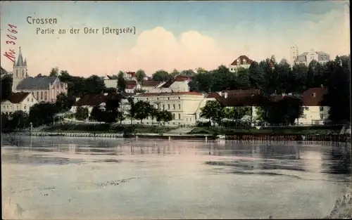 Ak Krosno Odrzańskie Crossen Oder Ostbrandenburg, An der Oder, Bergseite