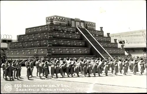 Ak México, Geburt von V. Sol., Gladiatorisches Opfer