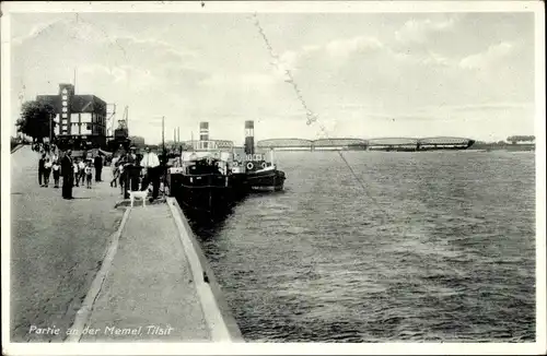 Ak Sowjetsk Tilsit Ostpreußen, Partie an der Memel