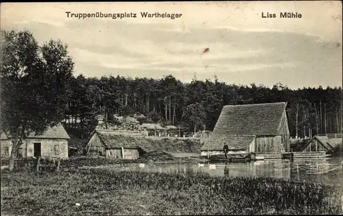 Ak Poznań Posen, Warthelager, Liss Mühle
