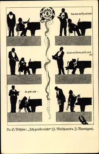 Künstler Ak Böhler, O., Ich grolle nicht, J. Meschaert, J. Roentgen, Musiker, Sänger