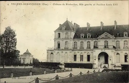 Ak Villers-sur-Courdun Oise, Chateau de Rimberlieu, Aile gauche, Pavillon Louis XVI