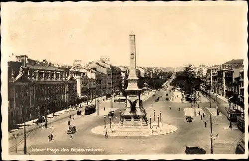 Ak Lisboa Lissabon Portugal, Praca dos Restauradores