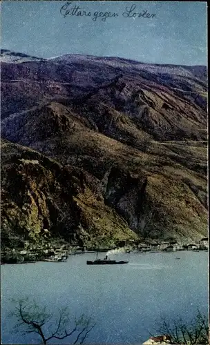 Ak Lovćen Lovtchen Montenegro, Kotor Cattaro, Wasserpartie, Berge, Dampfer