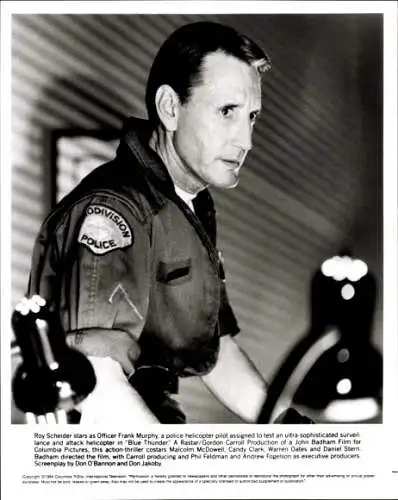 Foto Schauspieler Roy Scheider, Filmszene Blue Thunder, Pressefoto