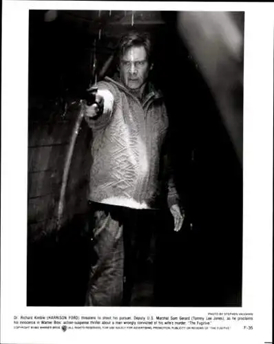 Foto Schauspieler Harrison Ford, Filmszene The Fugitive, Pressefoto