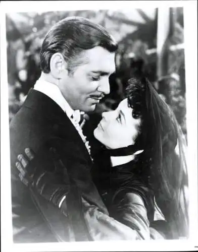 Foto Schauspieler Clark Gable, Vivien Leigh, Filmszene Gone with the Wind, Pressefoto