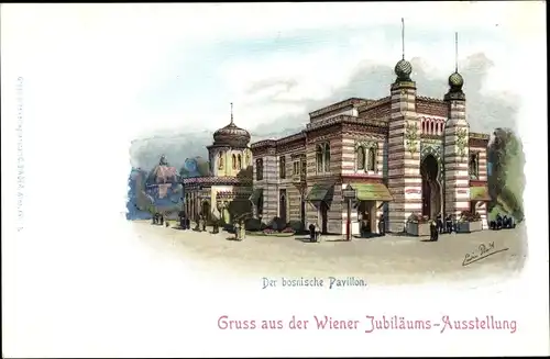 Künstler Ak Wien, Jubiläums-Ausstellung 1898, Bosnischer Pavillon