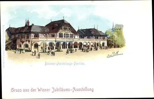 Künstler Ak Wien, Wiener Jubiläums Ausstellung, Bäckerei Ausstellungs Pavillon