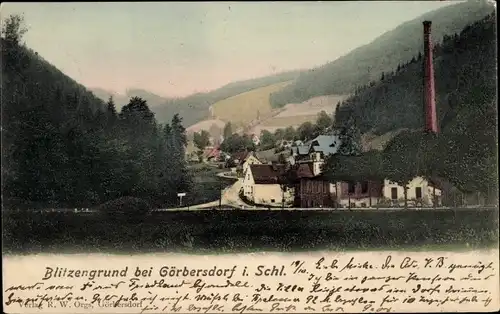 Ak Blitzengrund Sokołowsko Görbersdorf Schlesien, Totalansicht