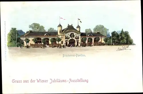 Künstler Ak Wien, Jubiläums-Ausstellung 1898, Brauherren-Pavillon
