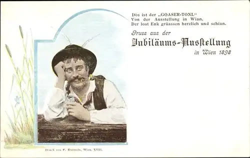 Ak Wien, Jubiläums-Ausstellung 1898, Goaser-Tonl