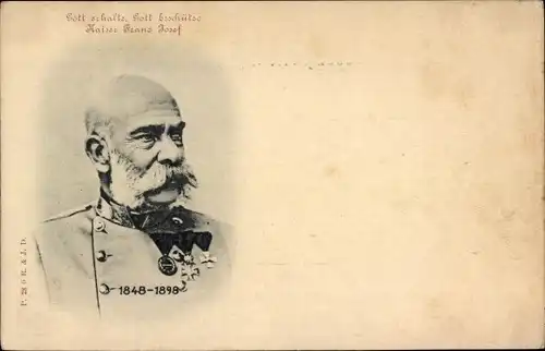 Ak Kaiser Franz Joseph I., Portrait in Uniform, Orden