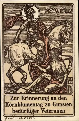 Künstler Ak Freiburg im Breisgau, St. Martin, Erinnerung an den Kornblumentag 1911