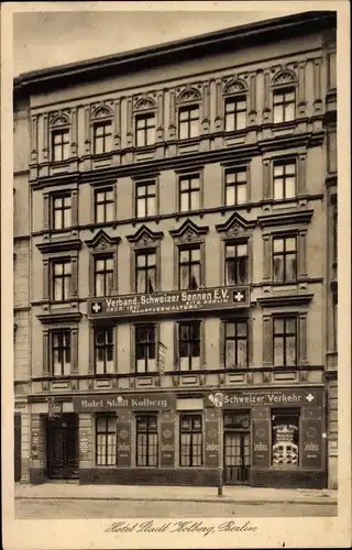 Ak Berlin Mitte, Hotel Stadt Kolberg, Schlegelstraße 14, Verband Schweizer Sennen