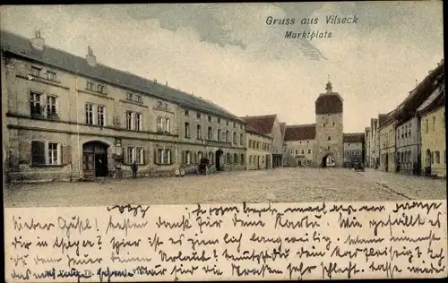 Ak Vilseck an der Vils Oberpfalz, Marktplatz, Tor, Gebäude
