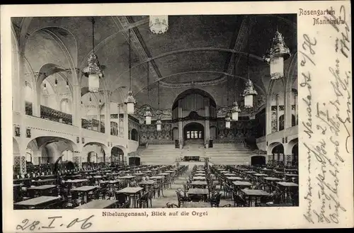 Ak Mannheim in Baden, Etablissement Rosengarten, Nibelungensaal, Orgel