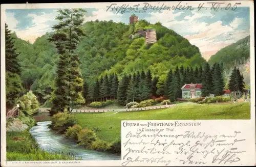 Ak Erfenstein Esthal in der Pfalz, Forsthaus, Burgruine