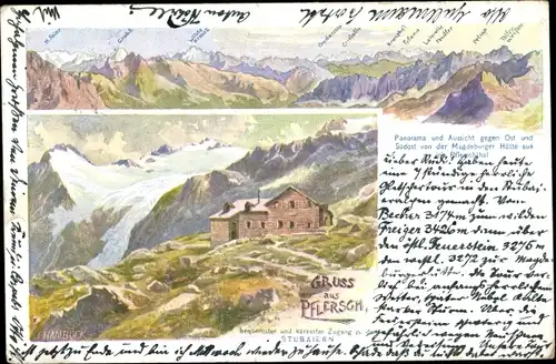 Ak Fleres Pflersch Südtirol, Magdeburger Hütte, Gebirge