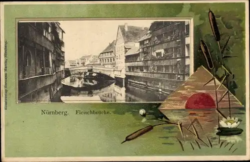 Passepartout Ak Nürnberg in Mittelfranken Bayern, Fleischbrücke