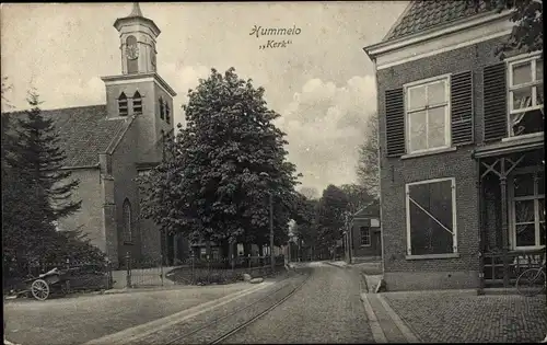 Ak Hummelo Gelderland, Straßenpartie, Kirche, Café