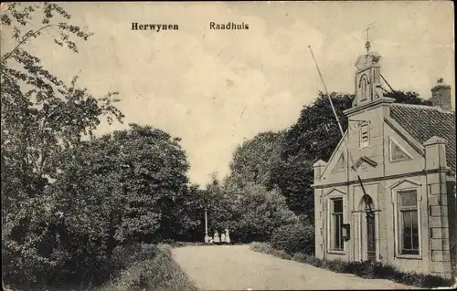 Ak Herwijnen Gelderland Niederlande, Rathaus