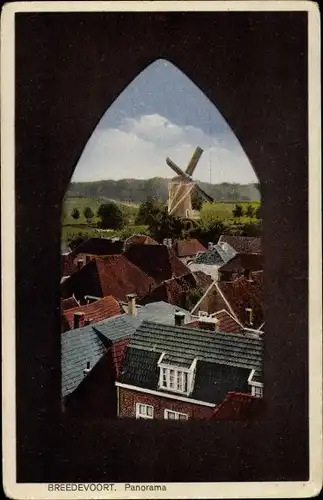 Ak Breedevoort Gelderland, Panorama, Windmühle