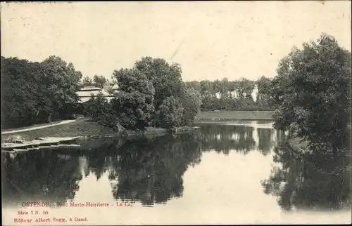 Ak Oostende Ostende Westflandern, Parc Marie-Henriette, Le Lac