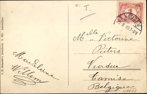 Ak Terneuzen Zeeland, Heeerengracht, Windmühle, Boote