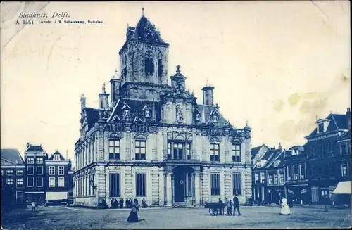 Ak Delft Südholland Niederlande, Rathaus