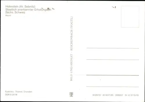 Ak Hohnstein in der Sächsischen Schweiz, Markt, Autos, Fachwerkhaus