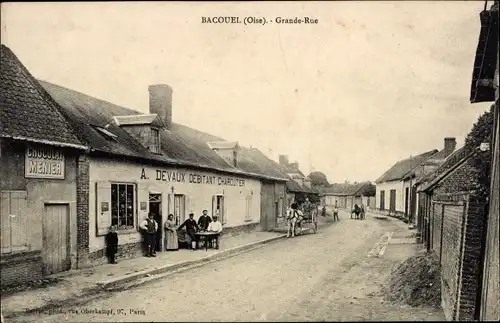 Ak Bacouel Oise, Grande Rue