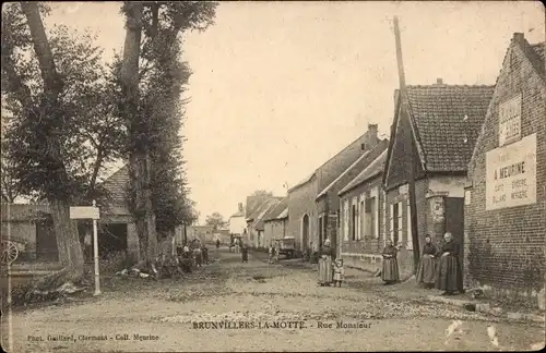 Ak Brunvillers la Motte Oise, Rue Monsieur